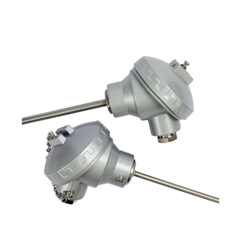 WX-TempSENSE industrial temperature sensor by WELLKONIX with stainless steel RTD probe for accurate process temperature measurement in automation and industrial applications.